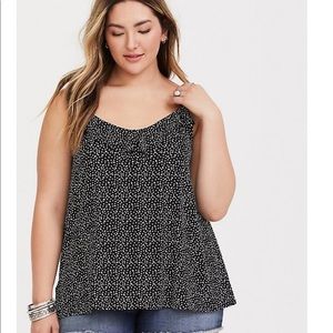 Torrid black and white polka dot cami